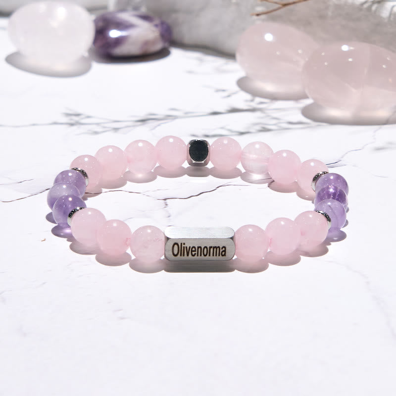 Olivenorma Natural Stone Beaded Engraved Bracelet - image 10
