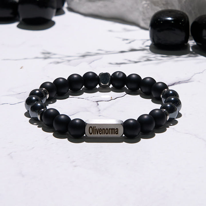 Olivenorma Natural Stone Beaded Engraved Bracelet - image 17