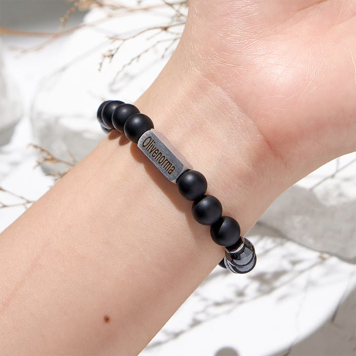 Olivenorma Natural Stone Beaded Engraved Bracelet - image 15