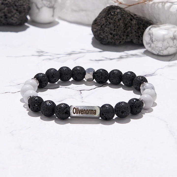 Olivenorma Natural Stone Beaded Engraved Bracelet - image 24