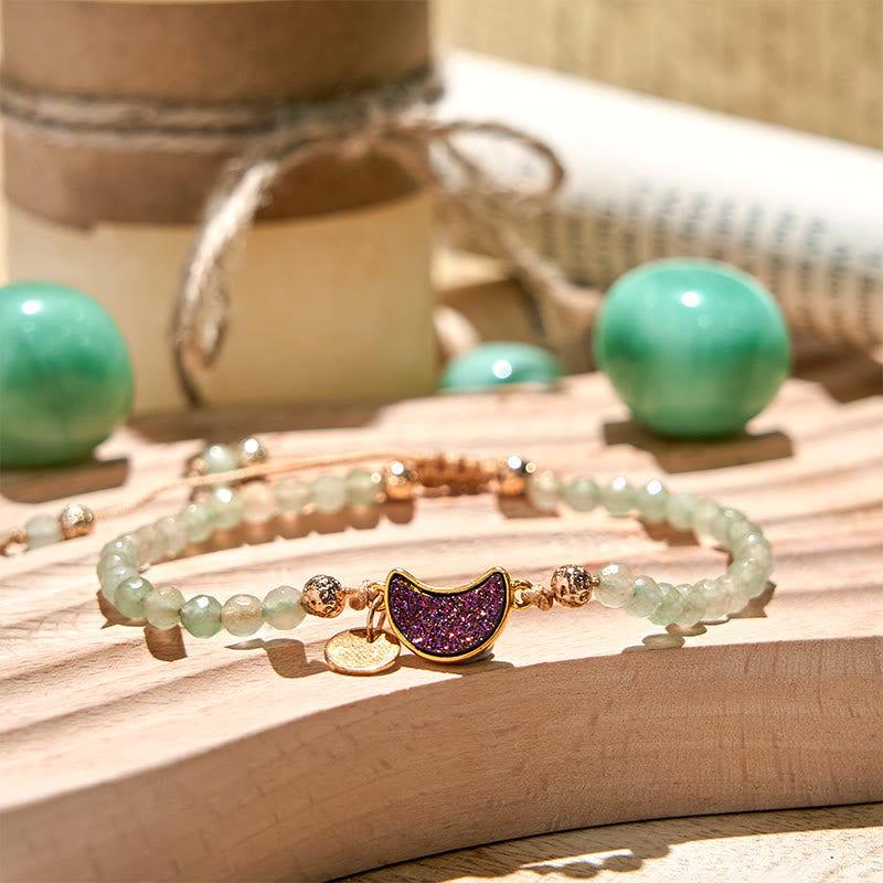 Olivenorma 4mm Natural Stone Moon Beads Bracelet - Green Aventurine & Moon - image 30