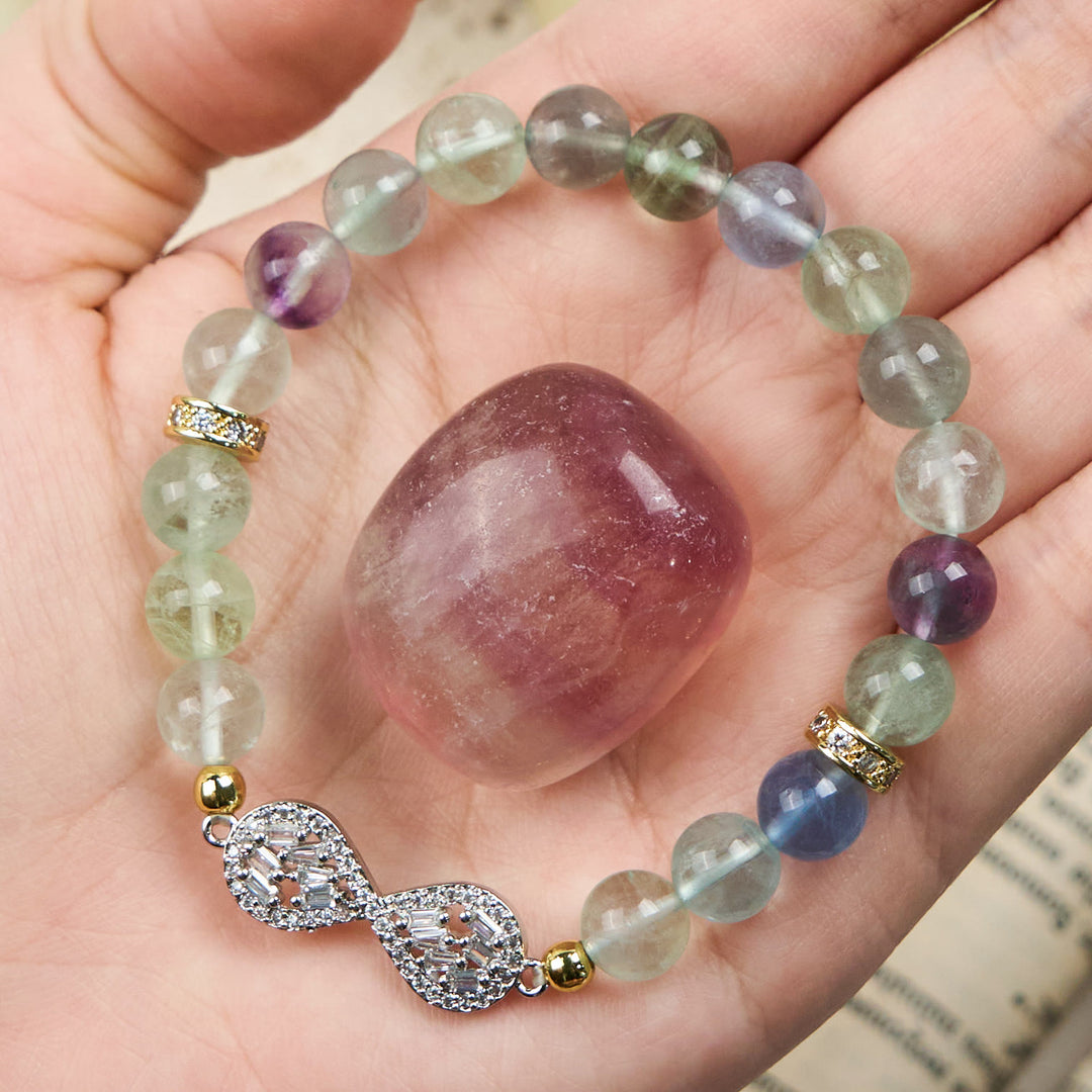 Olivenorma Natural Fluorite Beads Infinity Symbol Bracelet - Fluorite - image 0