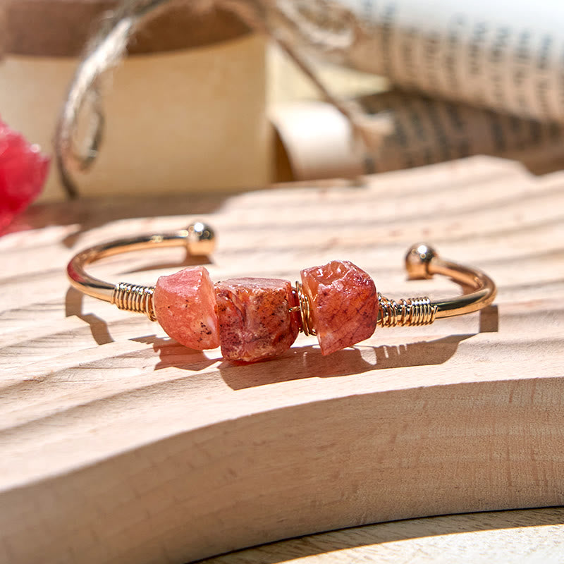 Olivenorma  Vintage Raw Crystal Gemstone Bracelet - Carnelian - image 6