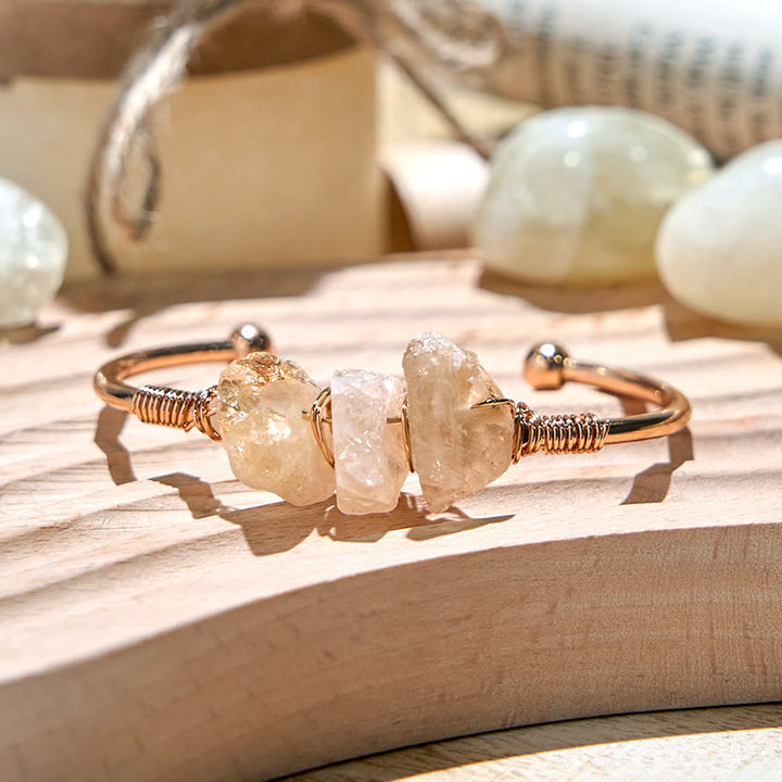 Olivenorma  Vintage Raw Crystal Gemstone Bracelet - Citrine - image 0