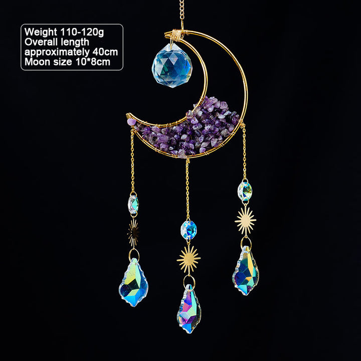 Olivenorma Crystal Gravel Crescent Sun Catcher Pendant Wind Chime - image 24