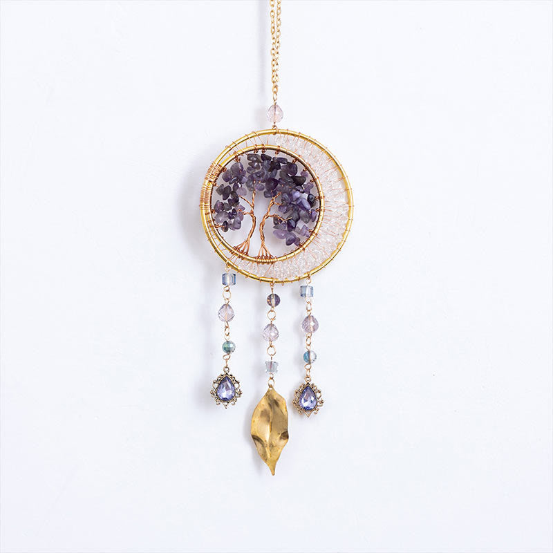 Olivenorma Tree of Life Amethyst Leaf Pendant Wind Chime - image 7