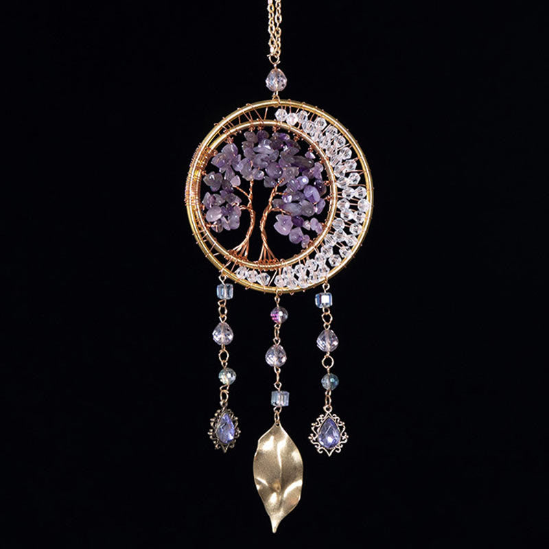 Olivenorma Tree of Life Amethyst Leaf Pendant Wind Chime - image 10