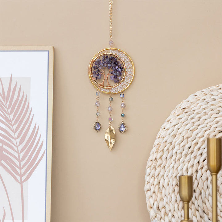 Olivenorma Tree of Life Amethyst Leaf Pendant Wind Chime - image 3