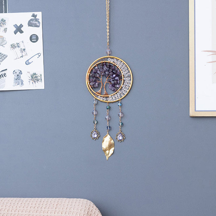 Olivenorma Tree of Life Amethyst Leaf Pendant Wind Chime - image 2