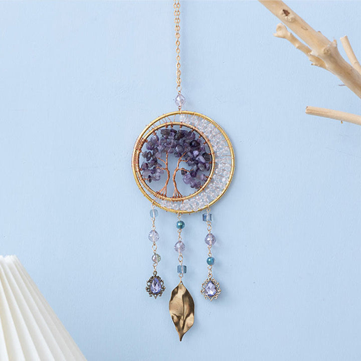 Olivenorma Tree of Life Amethyst Leaf Pendant Wind Chime - image 1