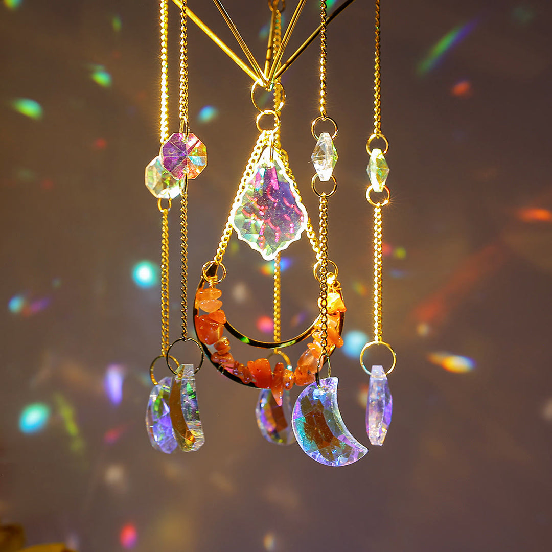 Olivenorma Natural Carnelian Suncatcher Prismatic Pendant Wind Chime - image 3