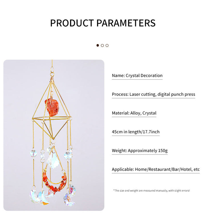 Olivenorma Natural Carnelian Suncatcher Prismatic Pendant Wind Chime - image 6