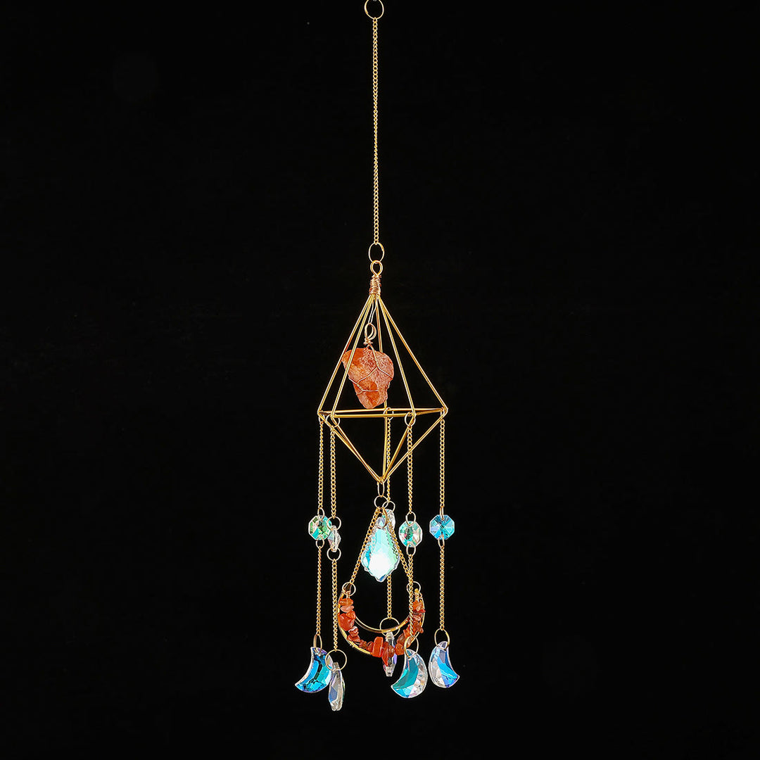 Olivenorma Natural Carnelian Suncatcher Prismatic Pendant Wind Chime - image 4