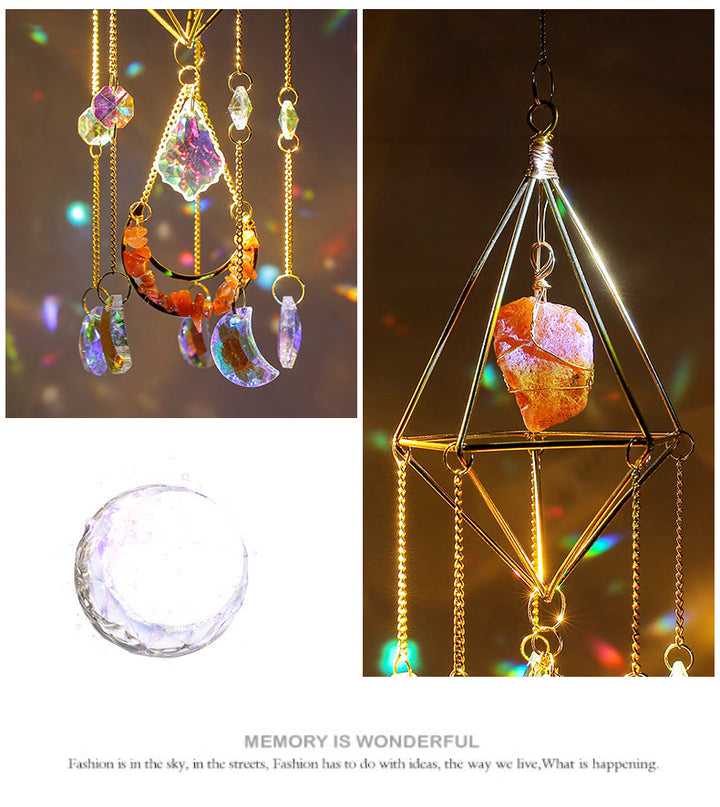 Olivenorma Natural Carnelian Suncatcher Prismatic Pendant Wind Chime - image 5