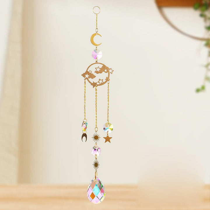 Olivenorma 5Pcs Cloud Rainbow Planet Wind Chime Suncatcher - Nebula - image 1