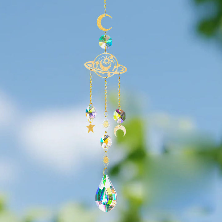 Olivenorma 5Pcs Cloud Rainbow Planet Wind Chime Suncatcher - Planet - image 3