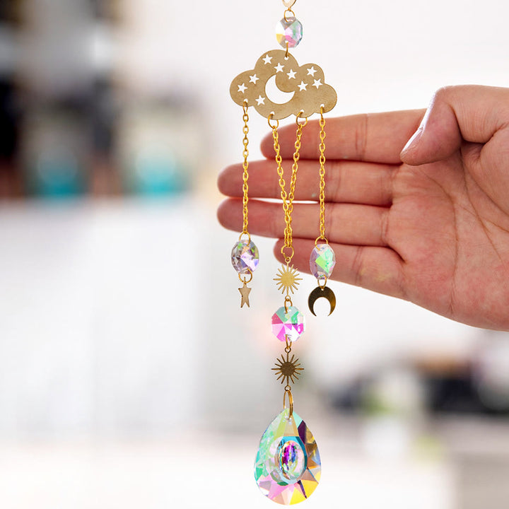 Olivenorma 5Pcs Cloud Rainbow Planet Wind Chime Suncatcher - Clouds - image 6