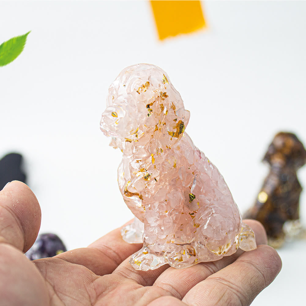 Olivenorma Crystal Gravel Glue Golden Retriever Gemstone Decoration - Rose Quartz - image 9