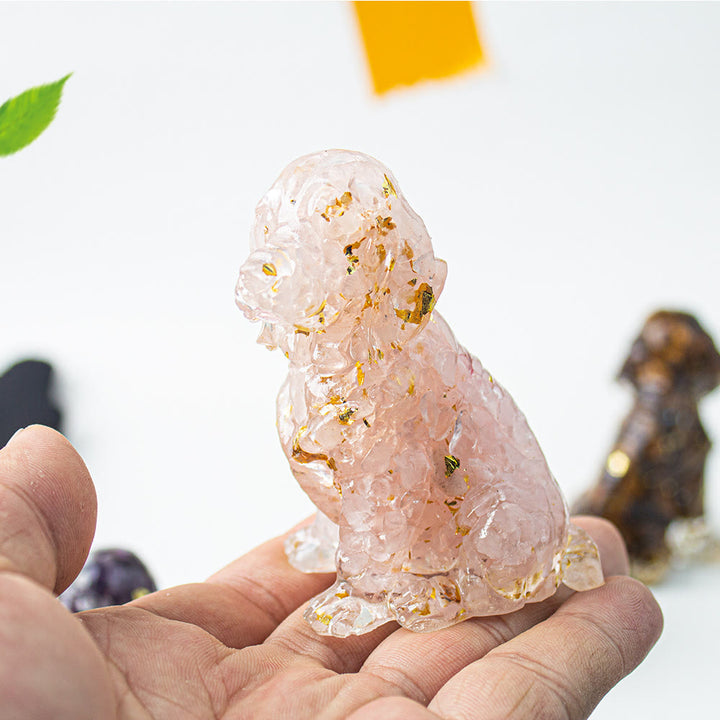Olivenorma Crystal Gravel Glue Golden Retriever Gemstone Decoration - Rose Quartz - image 9