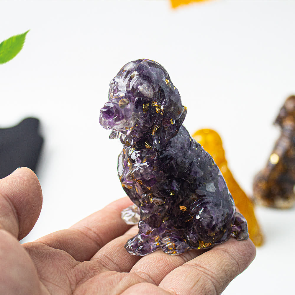 Olivenorma Crystal Gravel Glue Golden Retriever Gemstone Decoration - Amethyst - image 1