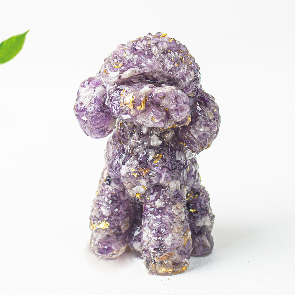 Olivenorma Natural Crystal Poodle Gemstone Decoration  - Lepidolite - image 25