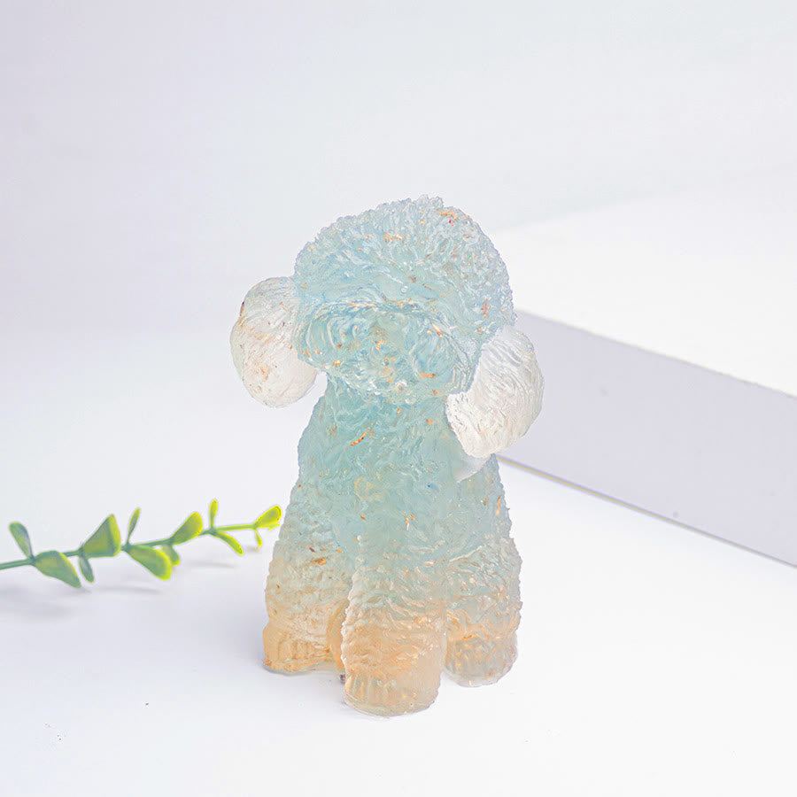 Olivenorma Natural Crystal Poodle Gemstone Decoration  - Lake Blue Crystal - image 23