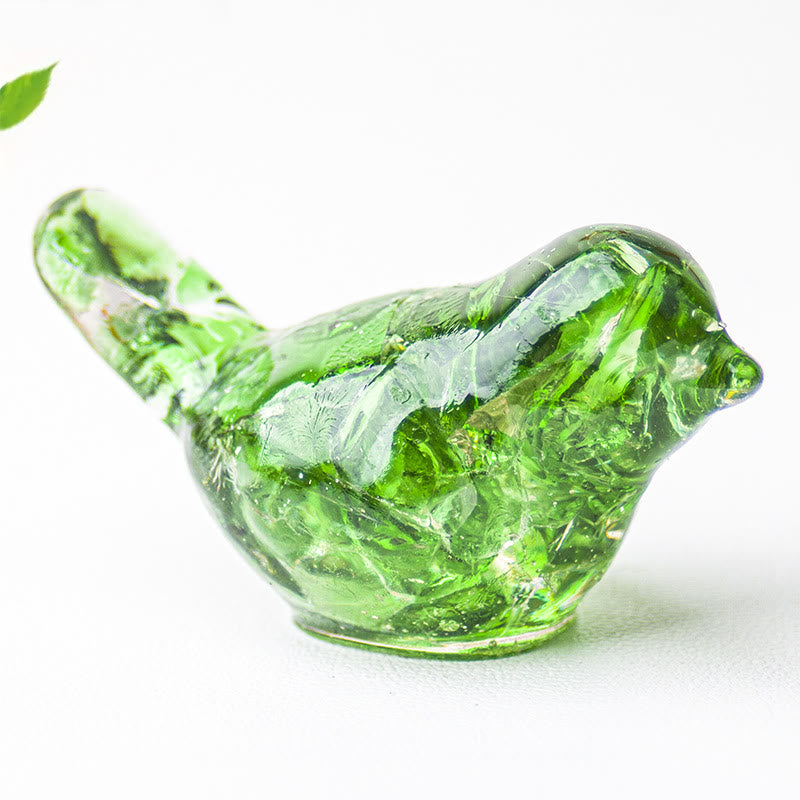Olivenorma Natural Crystal Bird Sculpture Gemstone Decoration - Green Glass - With Card - image 60