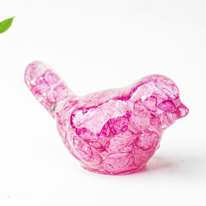 Olivenorma Natural Crystal Bird Sculpture Gemstone Decoration - Pink Crystal - With Card - image 49