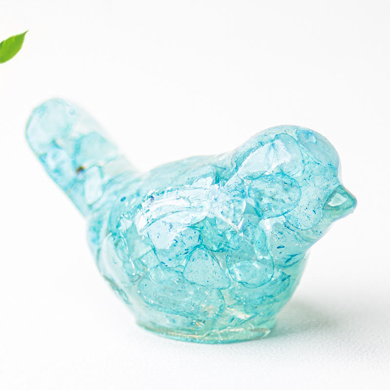Olivenorma Natural Crystal Bird Sculpture Gemstone Decoration - Aquamarine - With Card - image 35