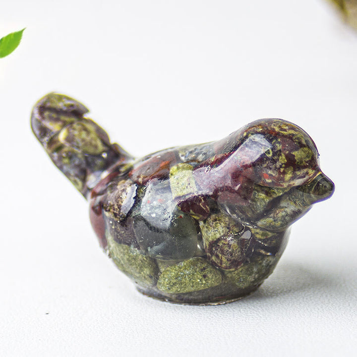 Olivenorma Natural Crystal Bird Sculpture Gemstone Decoration - Dragon Blood Stone - With Card - image 41