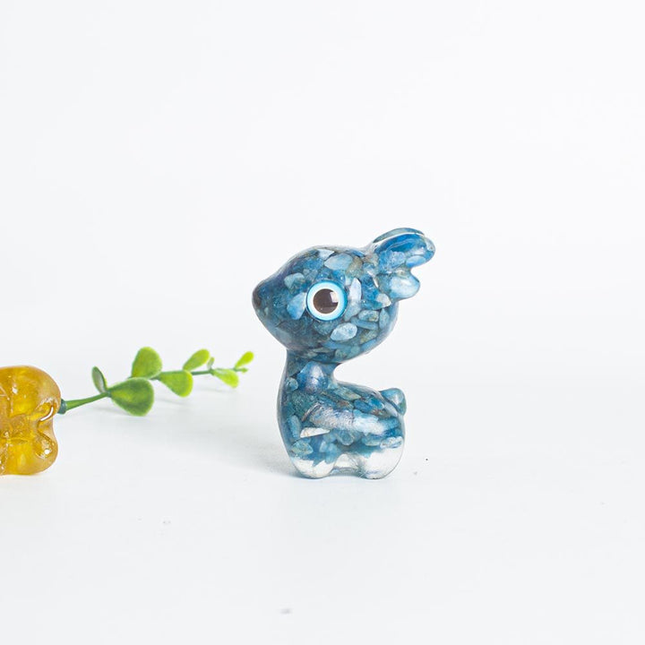 Olivenorma Crystal Gravel Epoxy Cute Fawn Gemstone Decoration - Blue Apatite - image 3