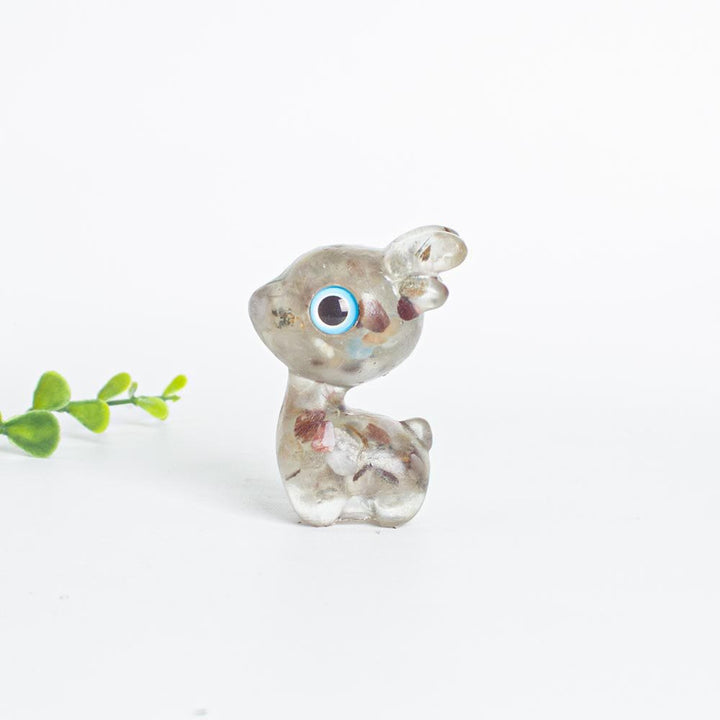 Olivenorma Crystal Gravel Epoxy Cute Fawn Gemstone Decoration - Gold Rutilated Quartz - image 7