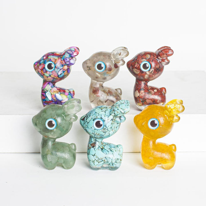 Olivenorma Crystal Gravel Epoxy Cute Fawn Gemstone Decoration - image 0
