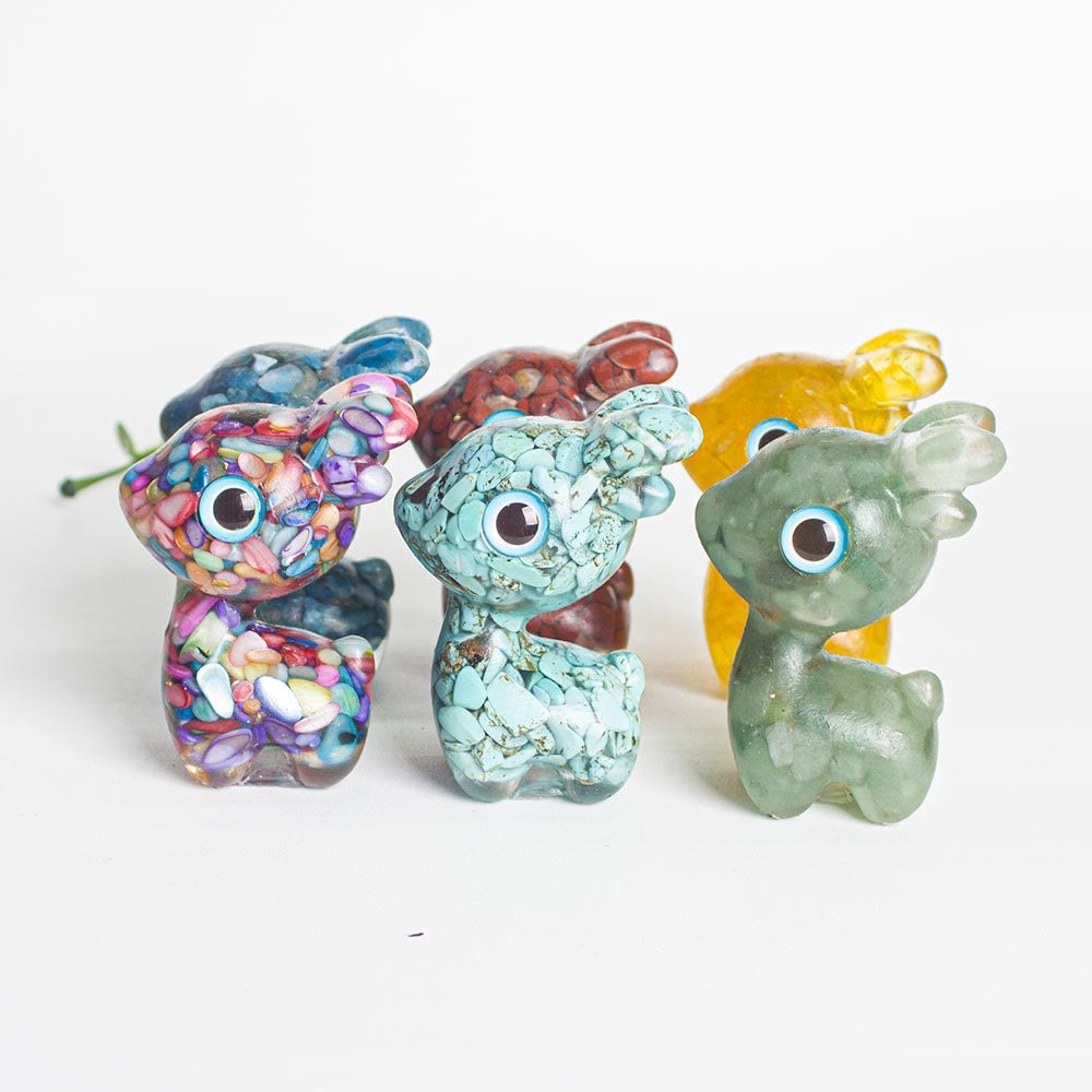 Olivenorma Crystal Gravel Epoxy Cute Fawn Gemstone Decoration - image 23