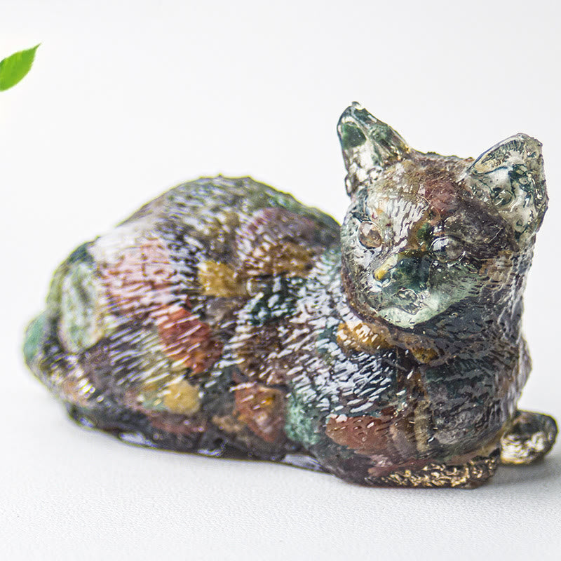 Olivenorma Crystal Gravel Epoxy Lying Kitten Gemstone Decoration - Ocean Jasper - image 50