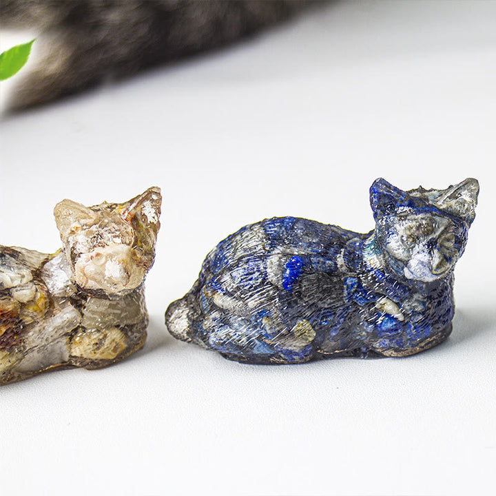 Olivenorma Crystal Gravel Epoxy Lying Kitten Gemstone Decoration - image 49