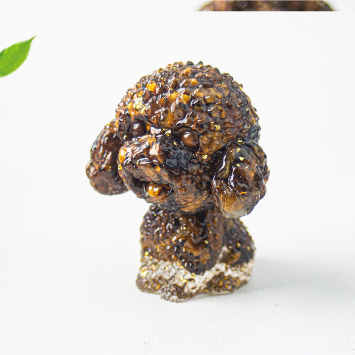 Olivenorma Crystal Gravel Epoxy Cute Poodle Gemstone Decoration - Tiger Eye - image 8