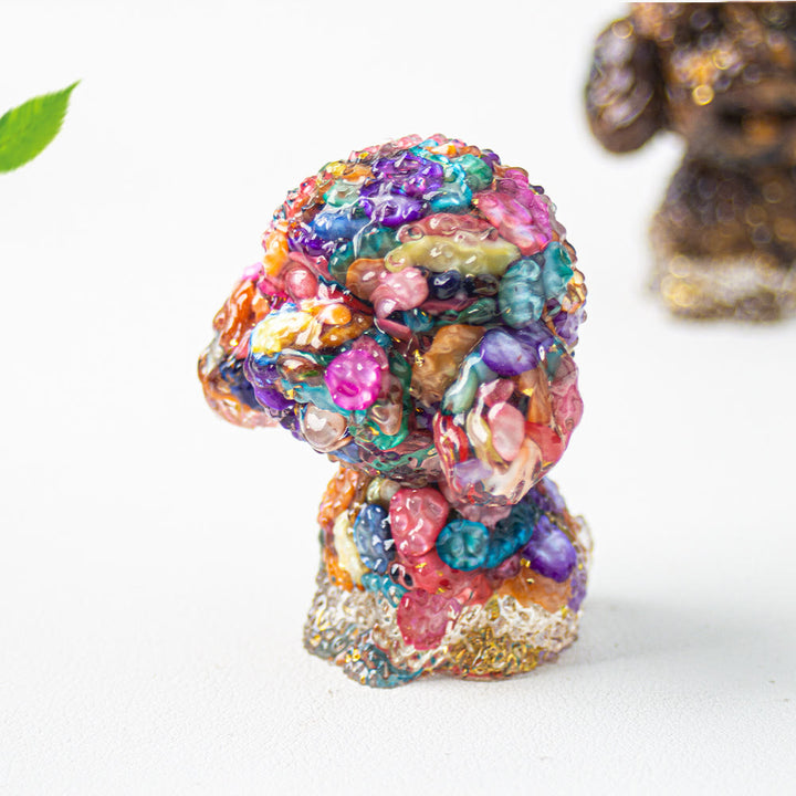Olivenorma Crystal Gravel Epoxy Cute Poodle Gemstone Decoration - Colorful Shells - image 12