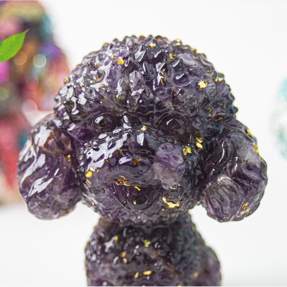 Olivenorma Crystal Gravel Epoxy Cute Poodle Gemstone Decoration - image 2