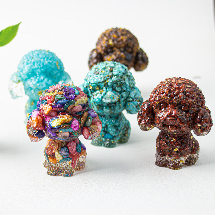 Olivenorma Crystal Gravel Epoxy Cute Poodle Gemstone Decoration - image 0