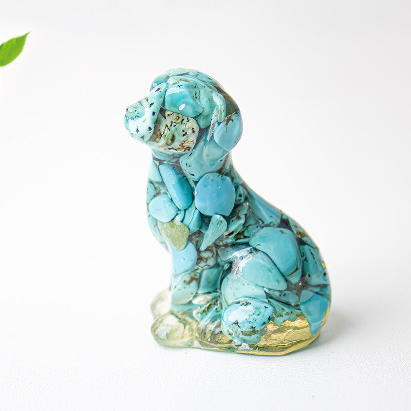 Olivenorma Crystal Gravel Epoxy Labrador Gemstone Decoration - Turquoise - image 42