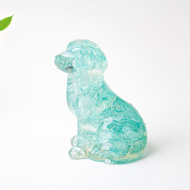 Olivenorma Crystal Gravel Epoxy Labrador Gemstone Decoration - Aquamarine - image 4