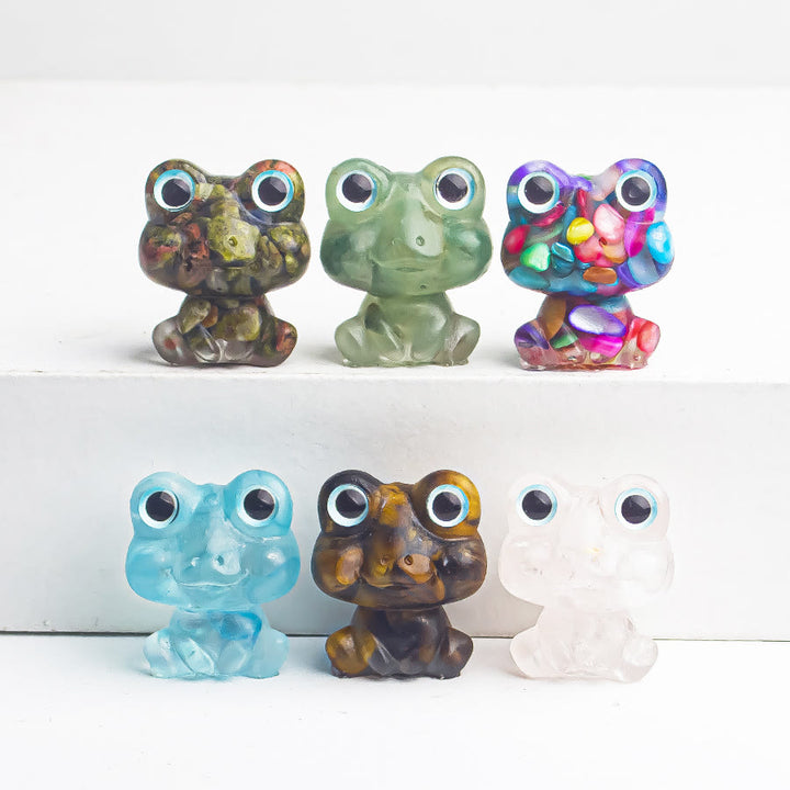 Olivenorma Crystal Gravel Epoxy Frog Gemstone Decoration - image 0
