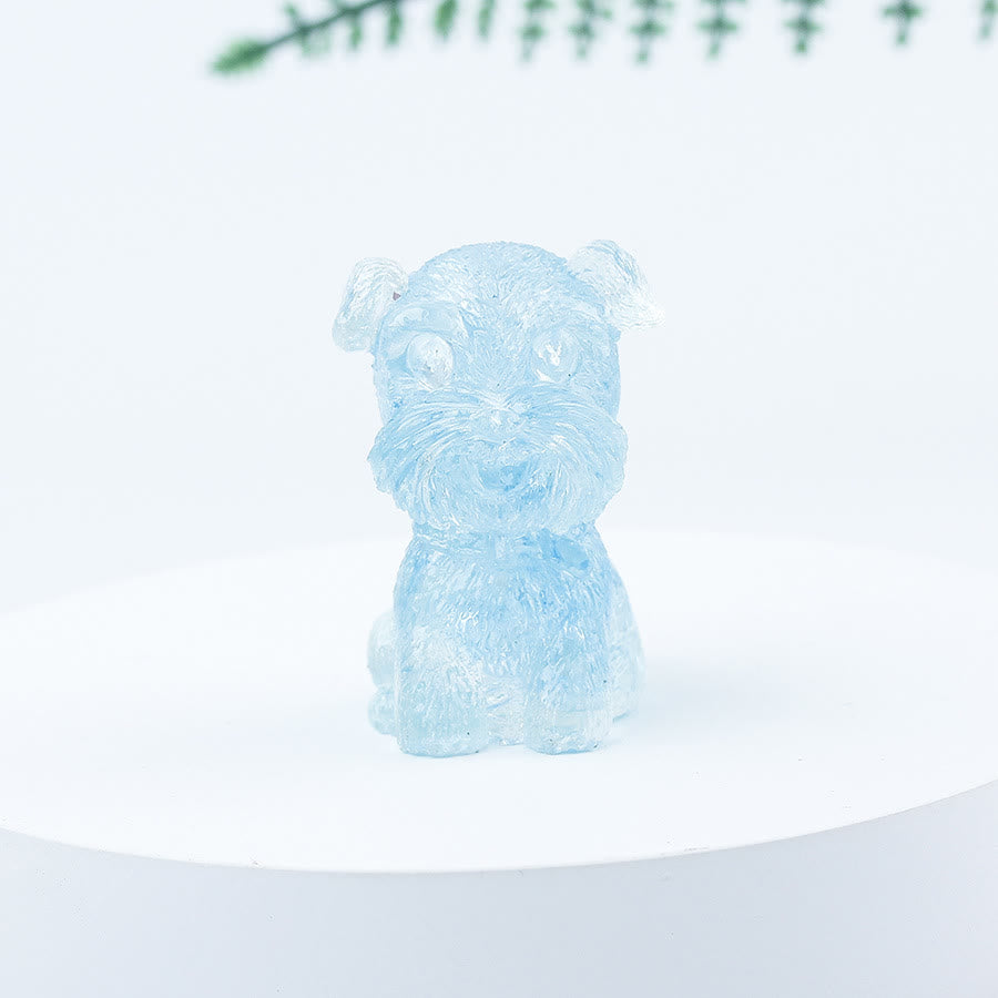 Olivenorma Crystal Gravel Epoxy Mini Schnauzer Gemstone Decoration - Light Aquamarine - image 11