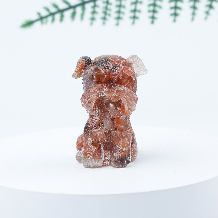 Olivenorma Crystal Gravel Epoxy Mini Schnauzer Gemstone Decoration - Red Agate - image 53