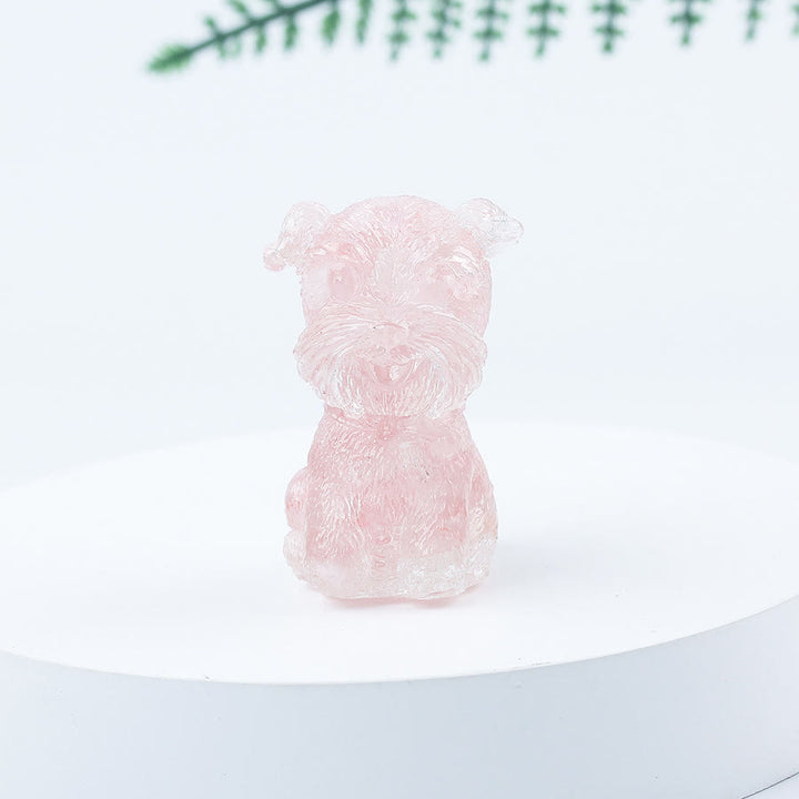 Olivenorma Crystal Gravel Epoxy Mini Schnauzer Gemstone Decoration - Rose Quartz - image 61