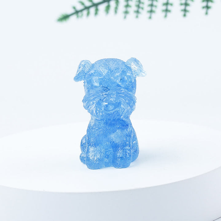 Olivenorma Crystal Gravel Epoxy Mini Schnauzer Gemstone Decoration - Dark Aquamarine - image 12