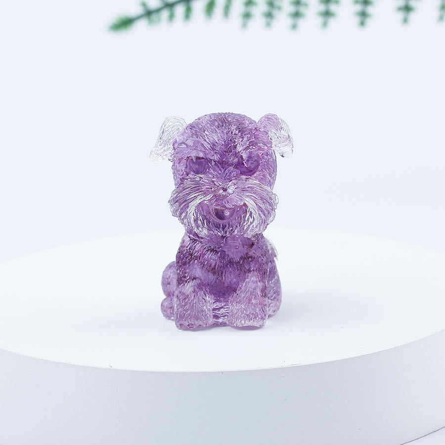 Olivenorma Crystal Gravel Epoxy Mini Schnauzer Gemstone Decoration - Amethyst - image 9