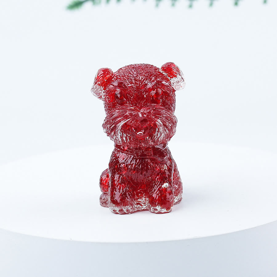 Olivenorma Crystal Gravel Epoxy Mini Schnauzer Gemstone Decoration - Red Glass - image 88