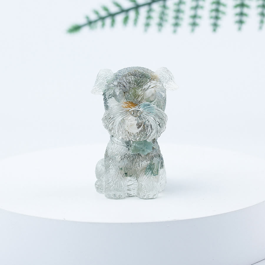 Olivenorma Crystal Gravel Epoxy Mini Schnauzer Gemstone Decoration - Moss Agate - image 45